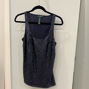 Ralph Lauren navy sequin top